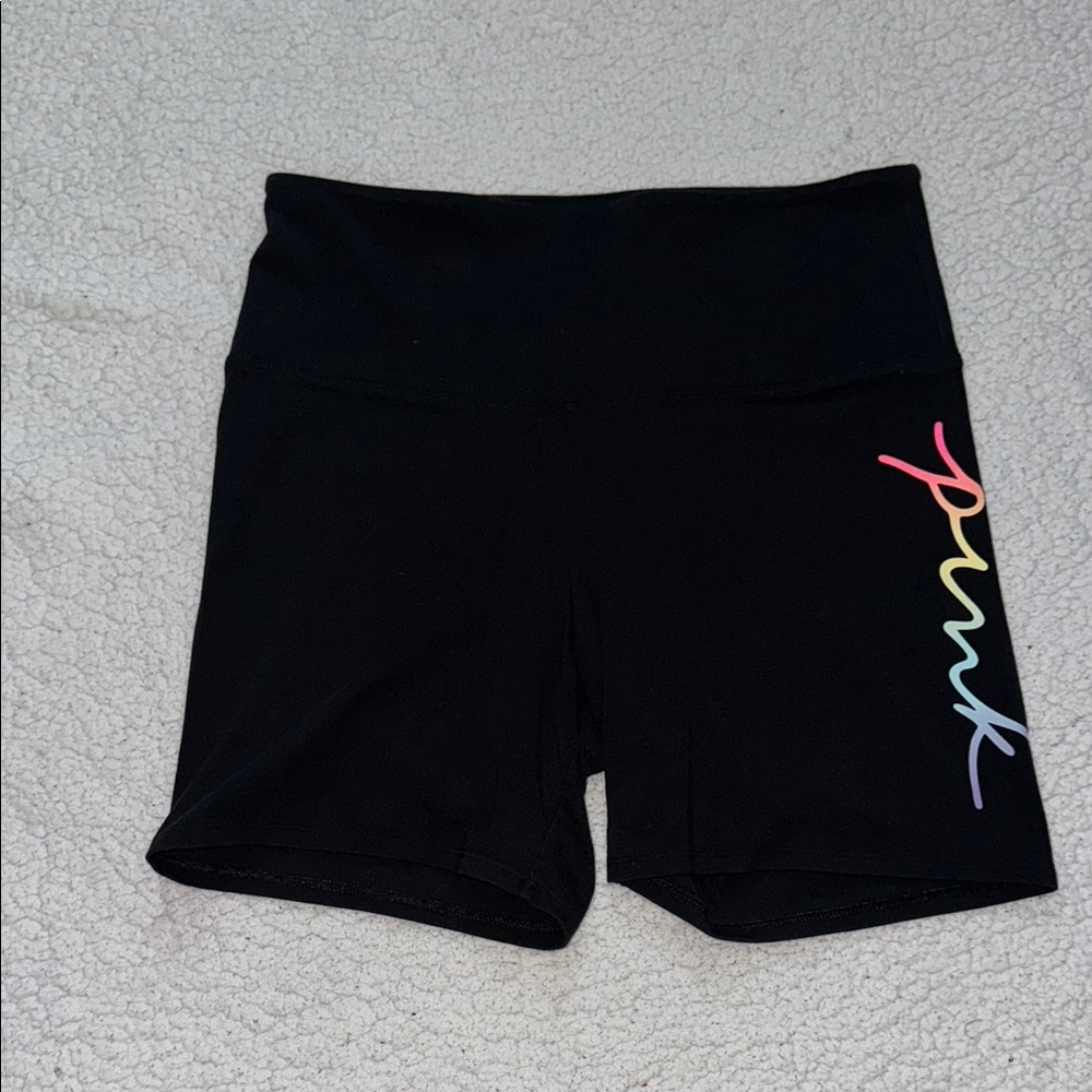 PINK Victoria's Secret Black and Pink Bike Shorts